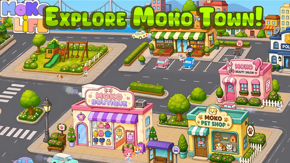 Explore Moko Town, with the boutique, pet shop and beauty salon