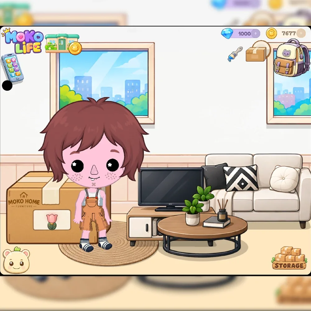 A sofa and coffee table in a Moko Life apartment