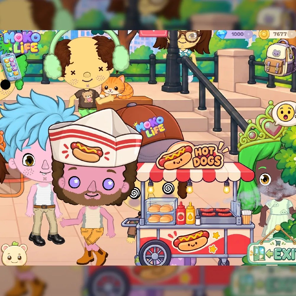 A hot dog cart outing with Moko Life characters